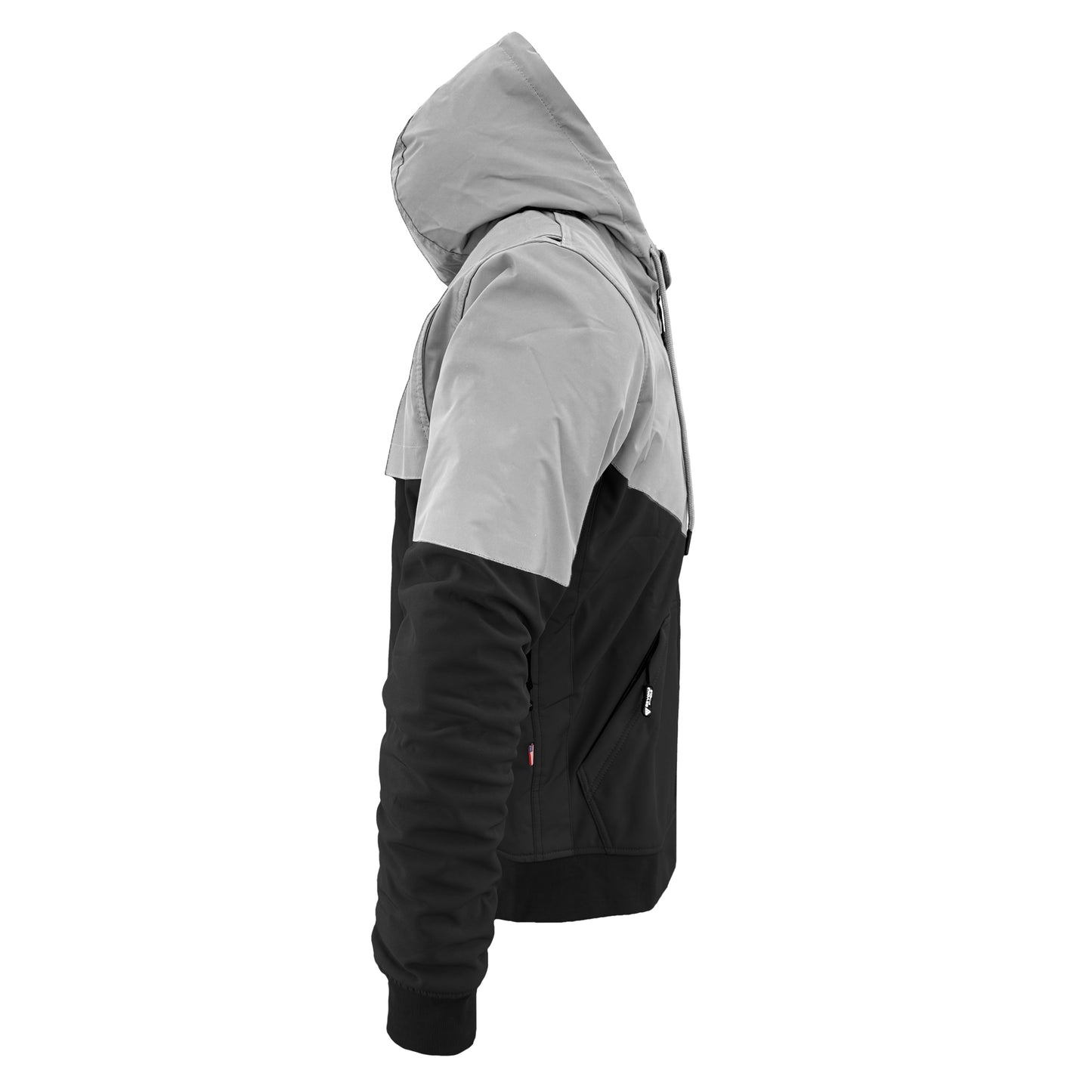 SoftShell Reflective "Alloy Eclipse" Hoodie - Black and Silver with Pads
