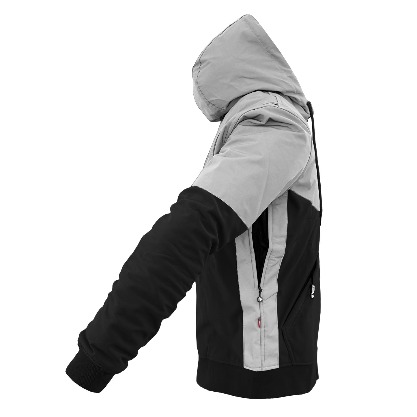 SoftShell Reflective "Alloy Eclipse" Hoodie - Black and Silver with Pads