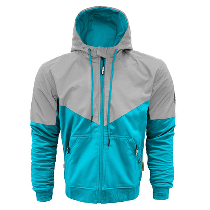 SoftShell Reflective Arctic Blue Eclipse Hoodie - with Pads