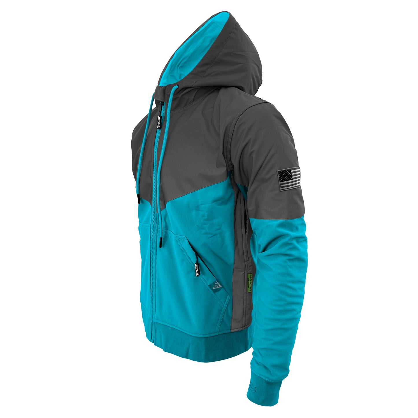 SoftShell Reflective Arctic Blue Nebula Hoodie - with Pads