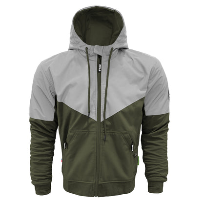 SoftShell Reflective Army Green Eclipse Hoodie - with Pads