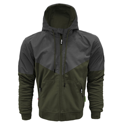 SoftShell Reflective Army Green Nebula Hoodie - with Pads