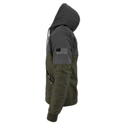 SoftShell Reflective Army Green Nebula Hoodie - with Pads