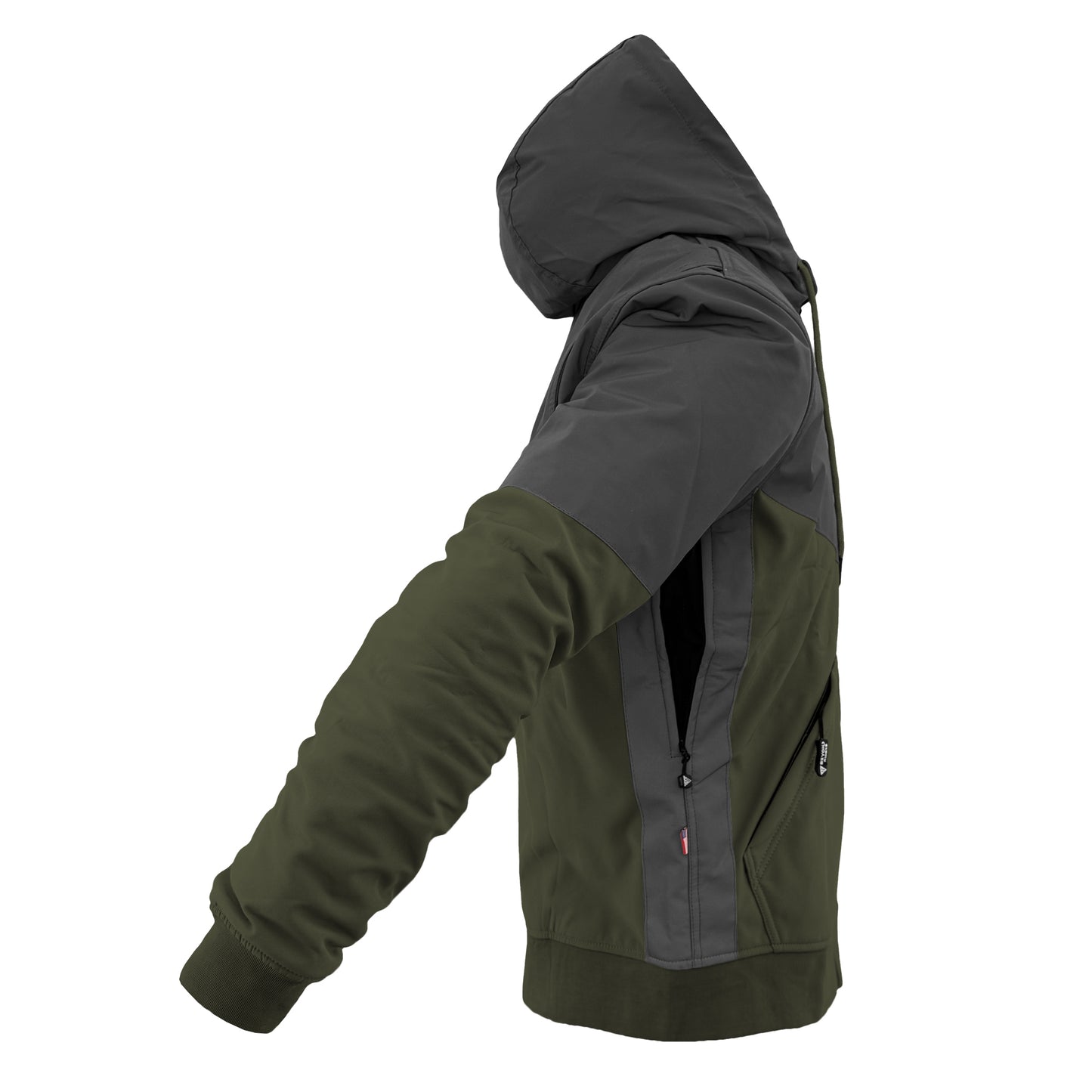 SoftShell Reflective Army Green Nebula Hoodie - with Pads