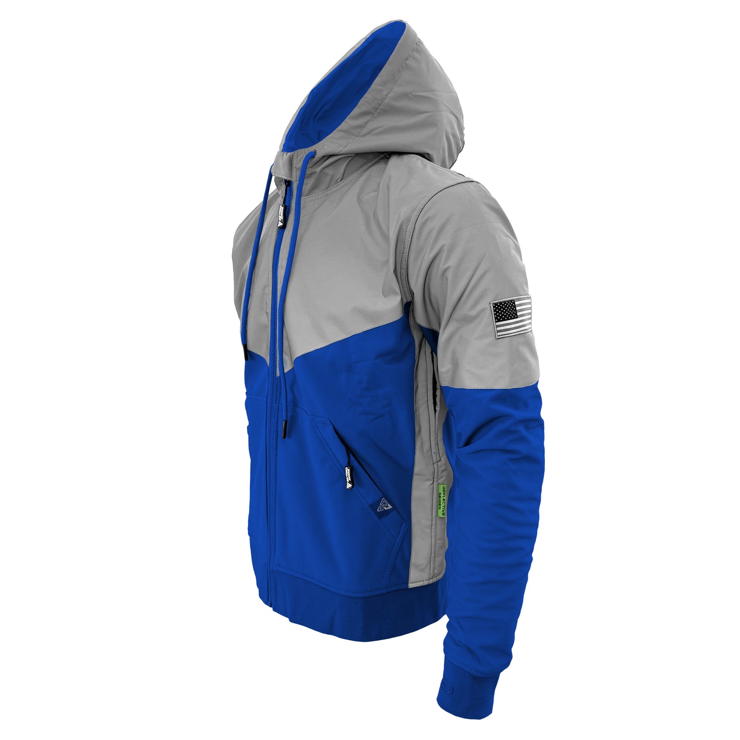 SoftShell Reflective Blue Eclipse Hoodie - with Pads