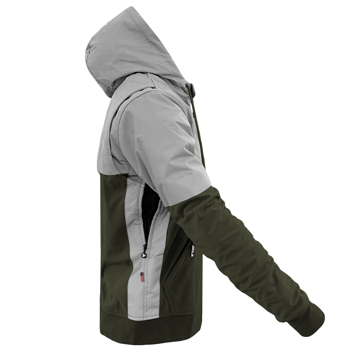 SoftShell Reflective Army Green Eclipse Hoodie - with Pads