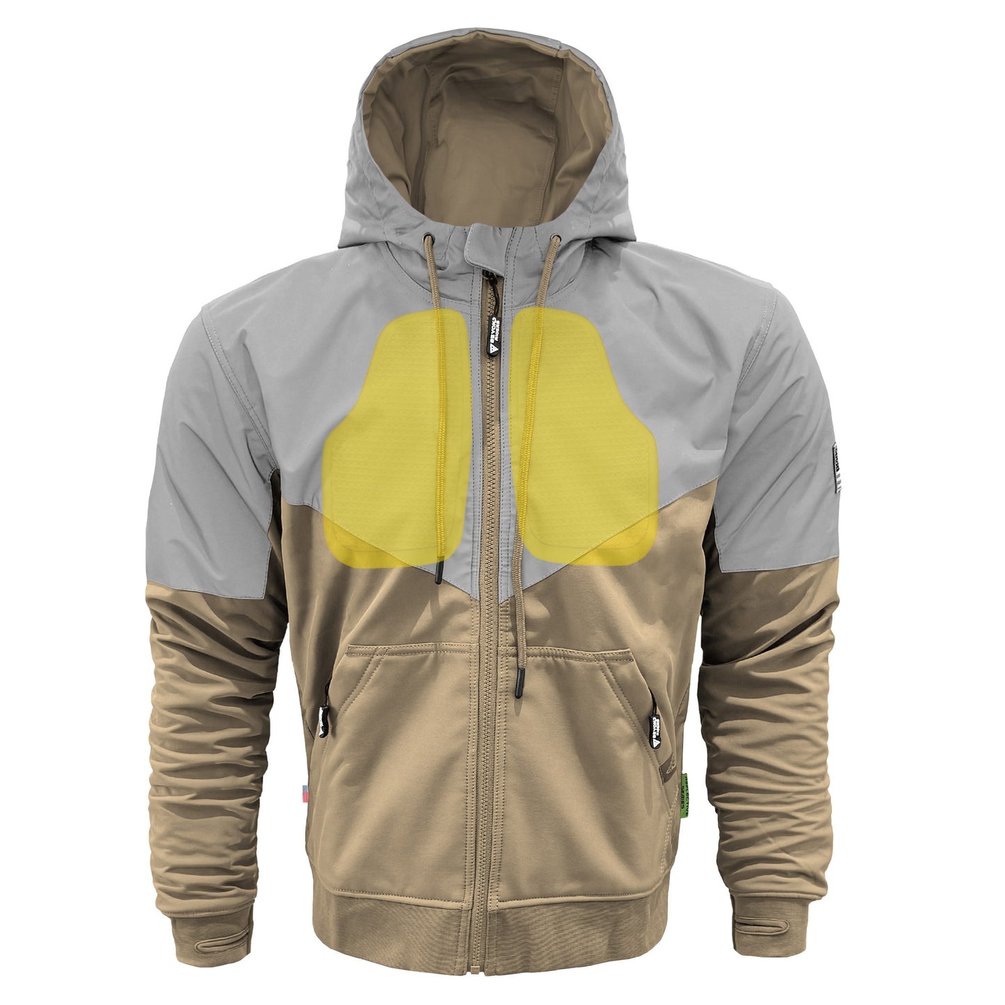 SoftShell Reflective Khaki Eclipse Hoodie - with Pads