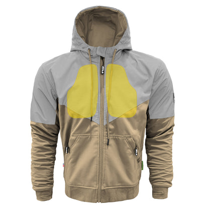SoftShell Reflective Khaki Eclipse Hoodie - with Pads