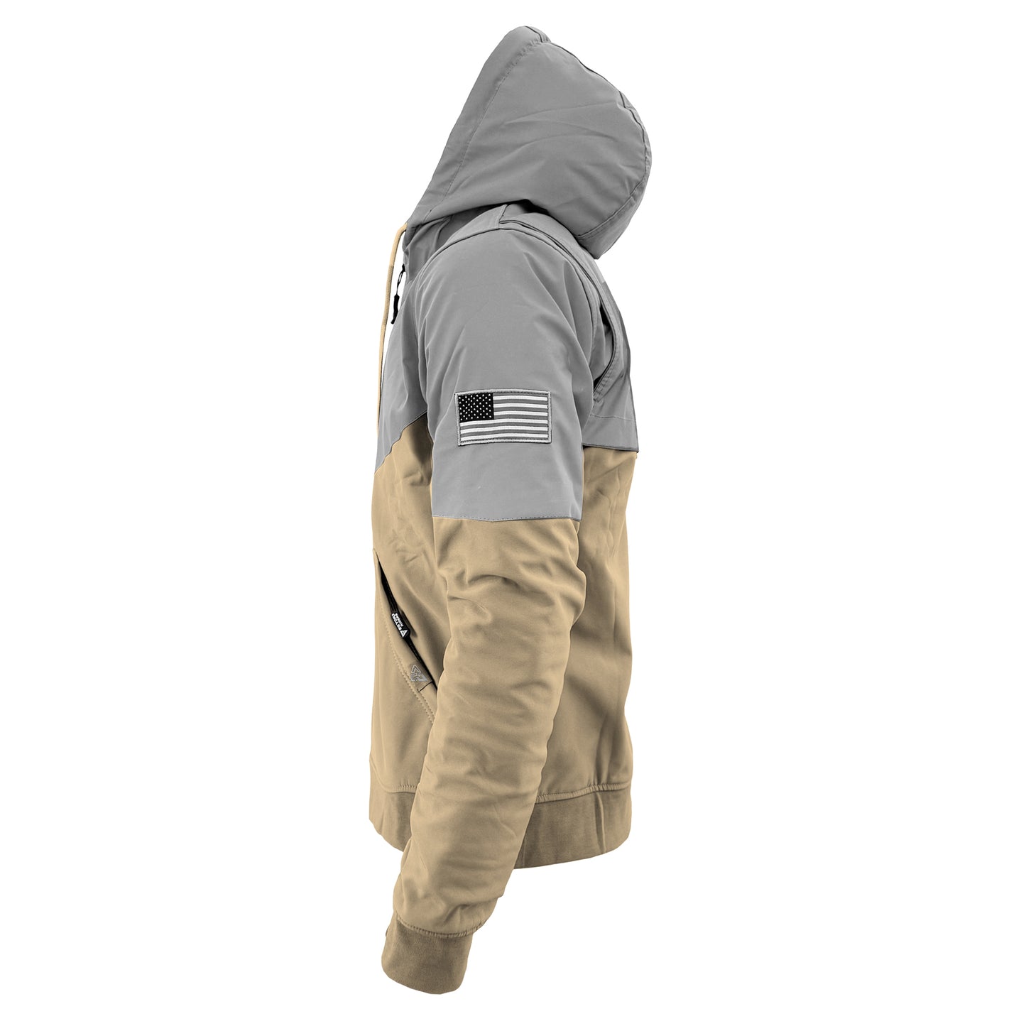 SoftShell Reflective Khaki Eclipse Hoodie - with Pads