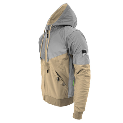 SoftShell Reflective Khaki Eclipse Hoodie - with Pads