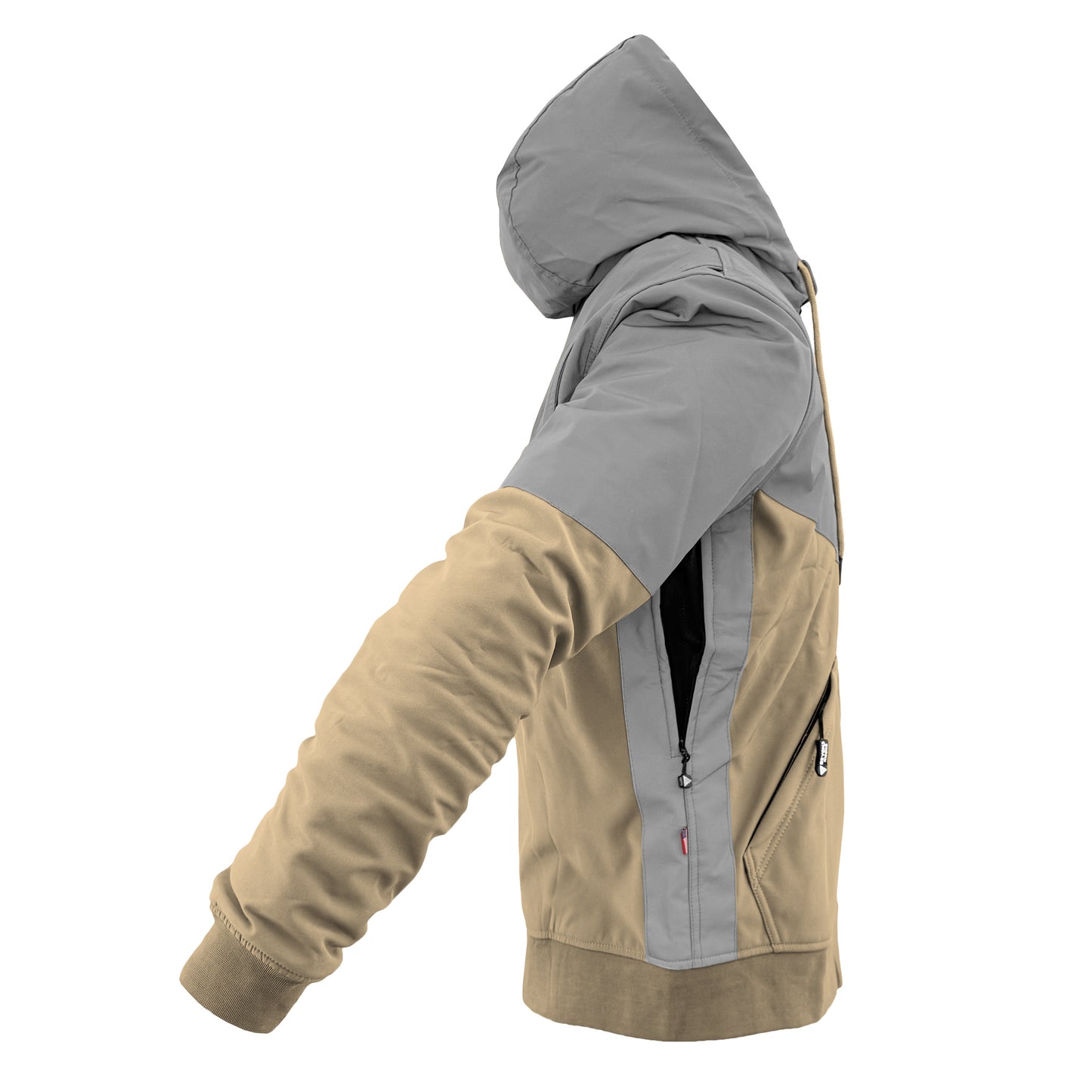 SoftShell Reflective Khaki Eclipse Hoodie - with Pads