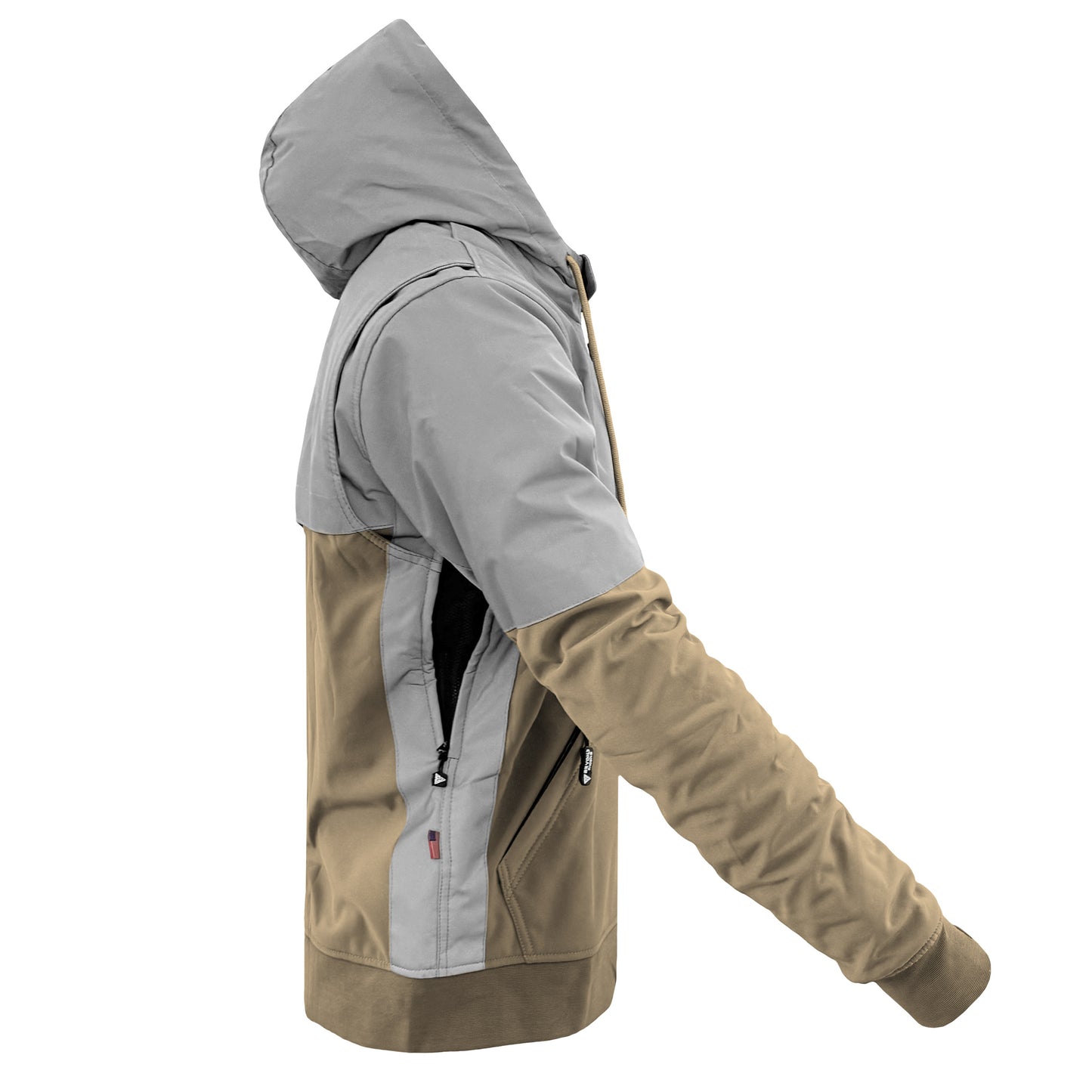 SoftShell Reflective Khaki Eclipse Hoodie - with Pads