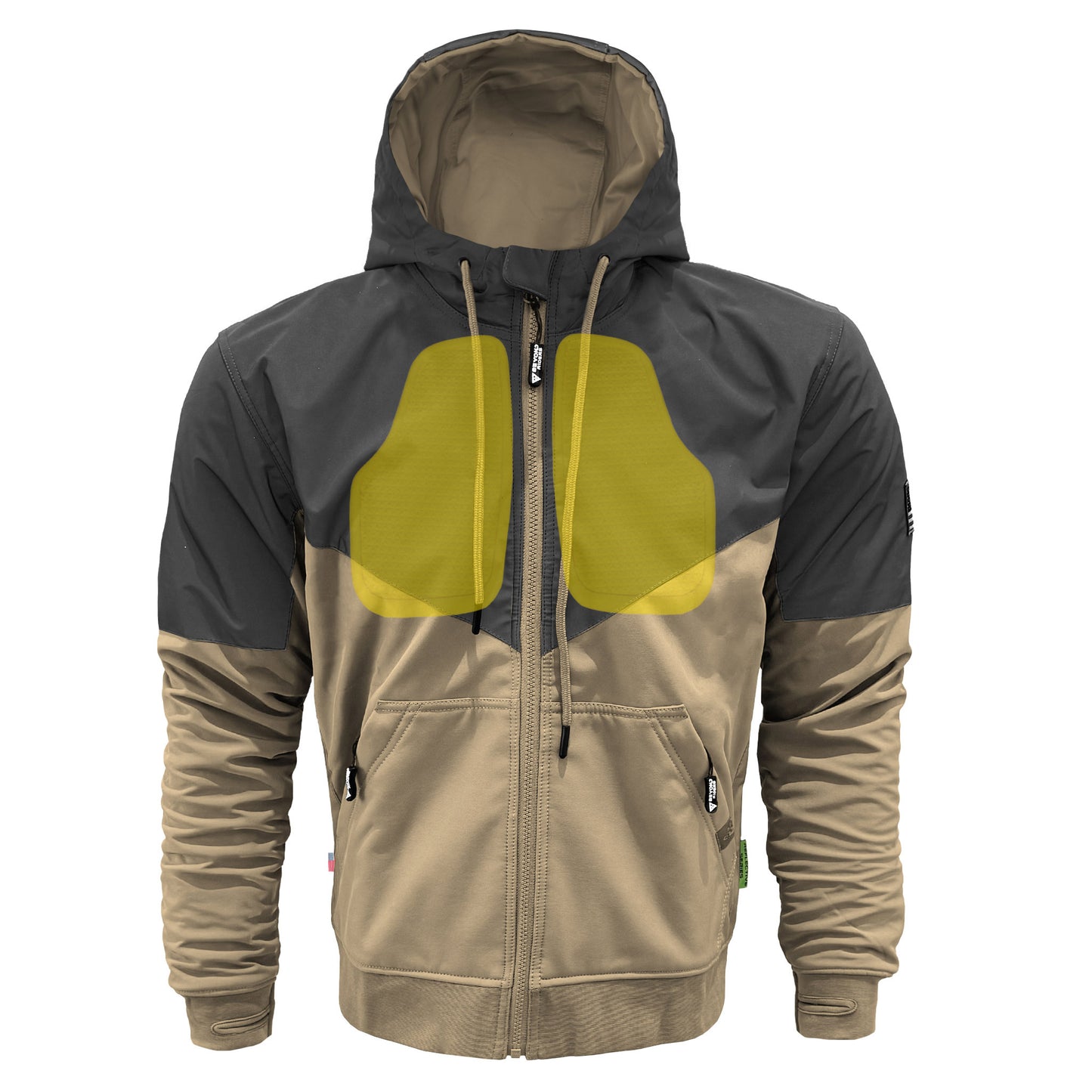 SALE SoftShell Reflective Khaki Nebula Hoodie - with Pads