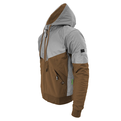 SoftShell Reflective Light Brown Eclipse Hoodie - with Pads