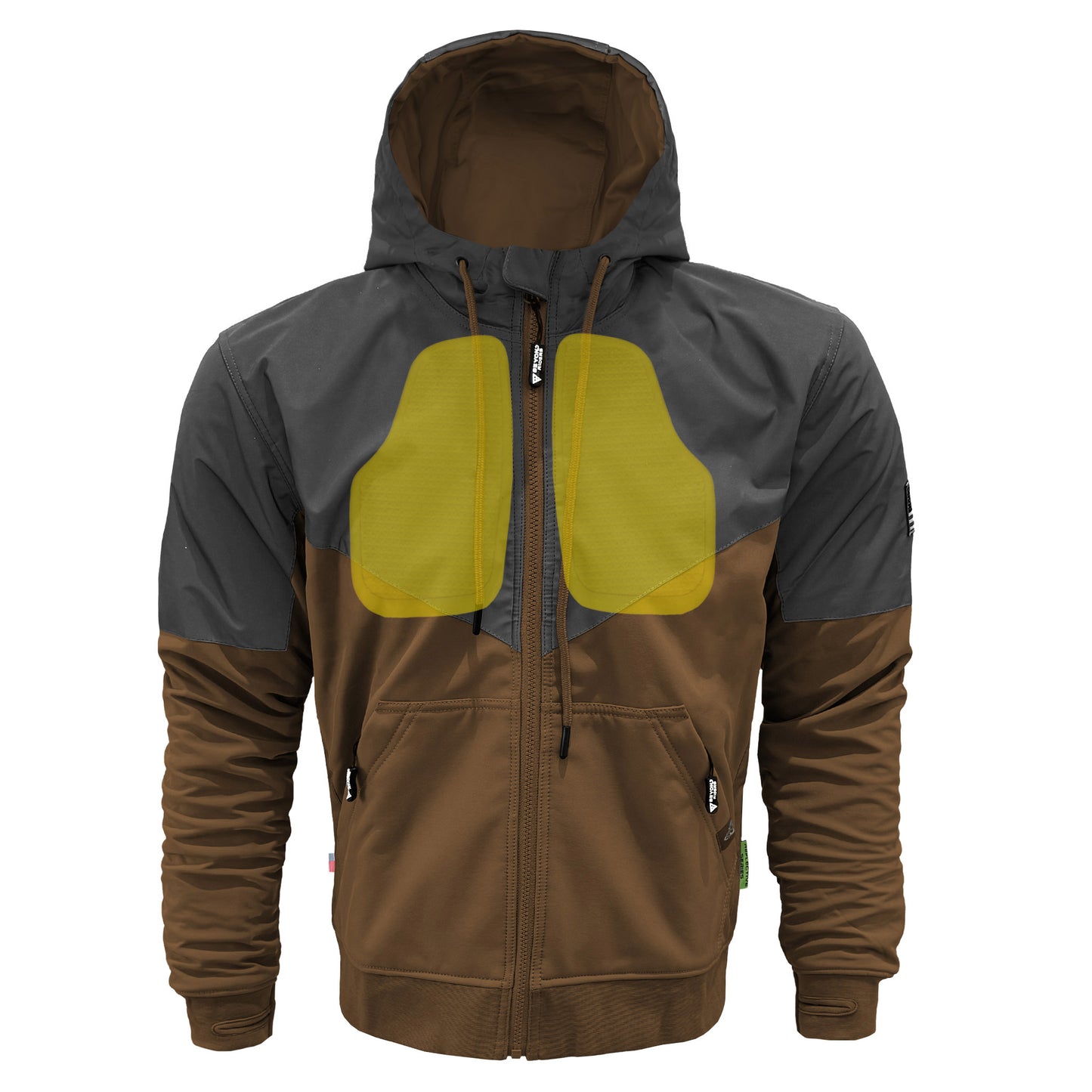 SoftShell Reflective Light Brown Nebula Hoodie - with Pads