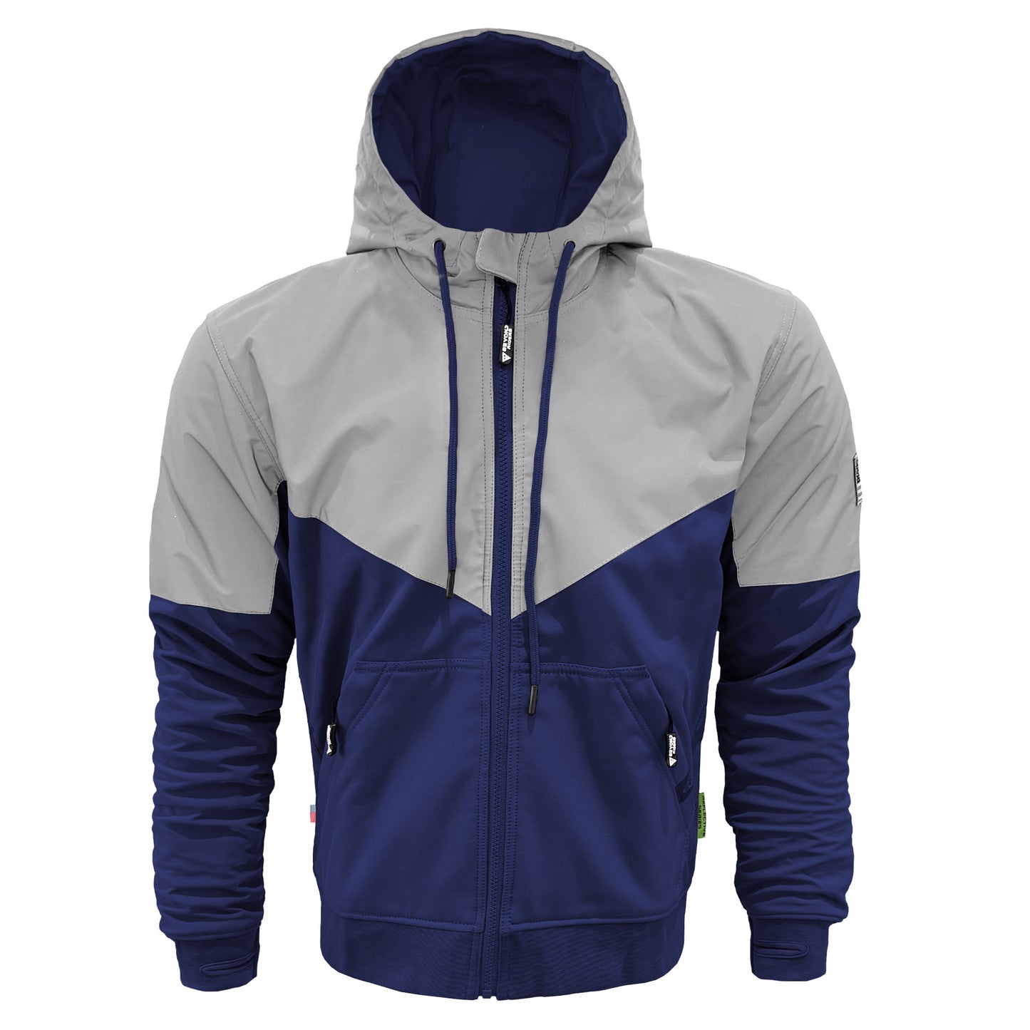SoftShell Reflective Navy Blue Eclipse Hoodie - with Pads