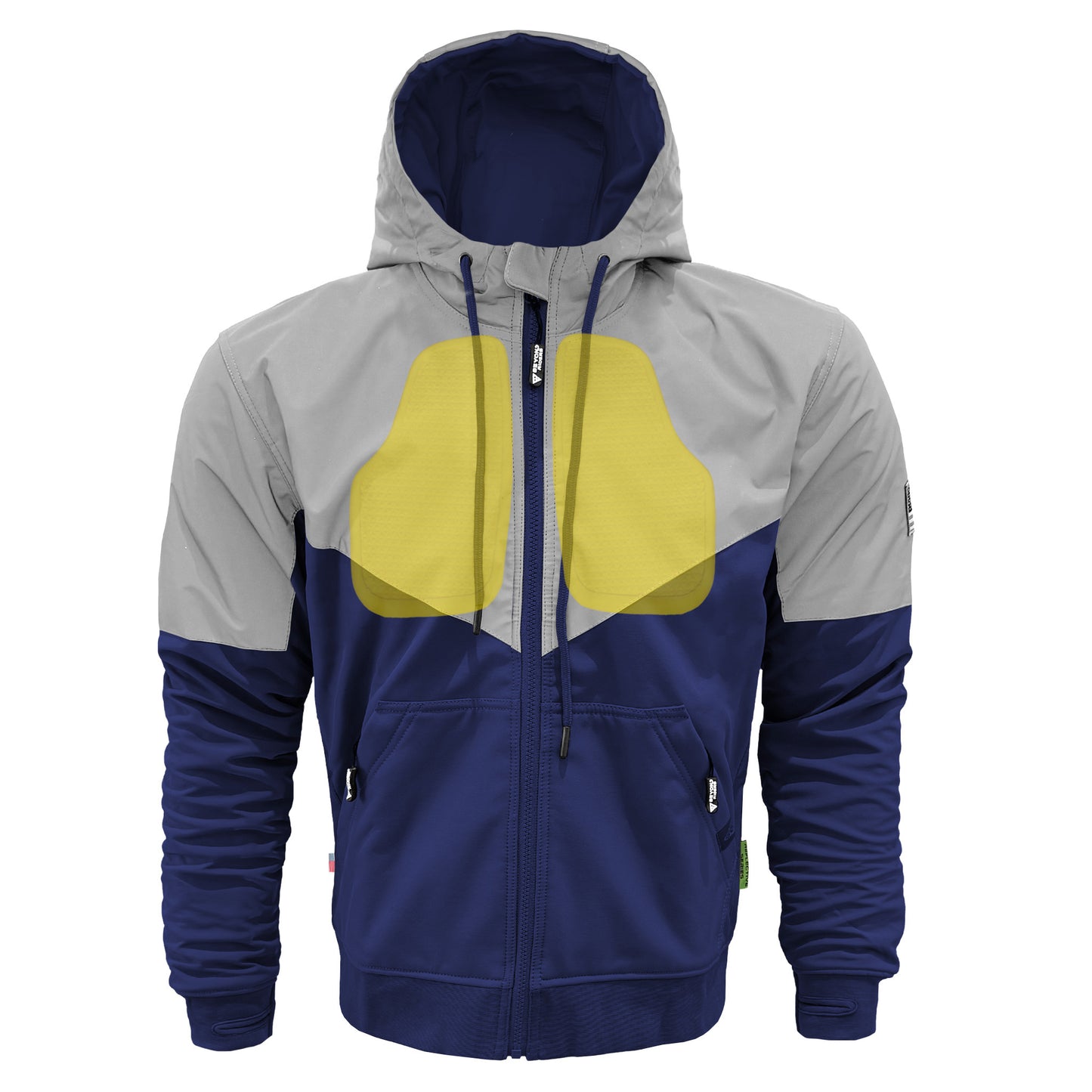 SoftShell Reflective Navy Blue Eclipse Hoodie - with Pads