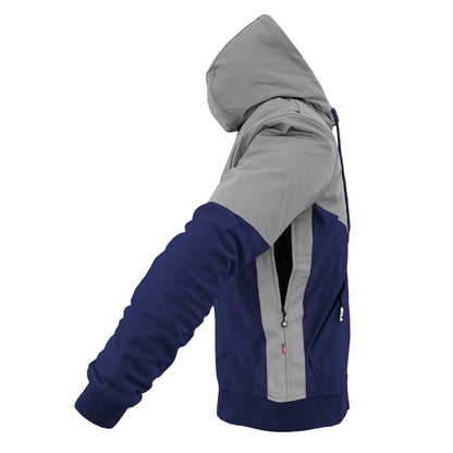 SoftShell Reflective Navy Blue Eclipse Hoodie - with Pads