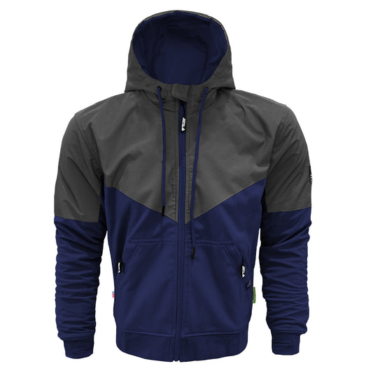 SoftShell Reflective Navy Blue Nebula Hoodie - with Pads