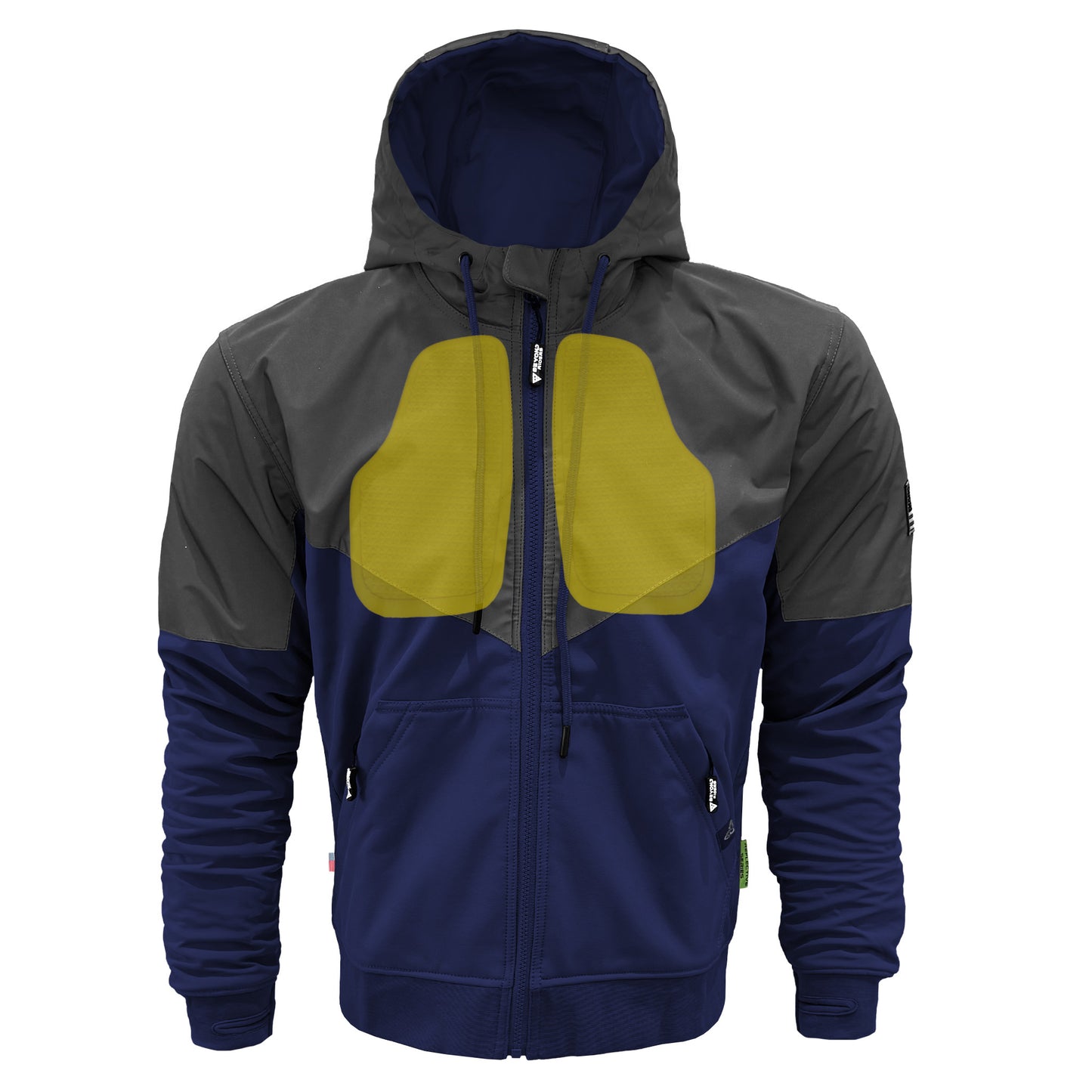 SoftShell Reflective Navy Blue Nebula Hoodie - with Pads
