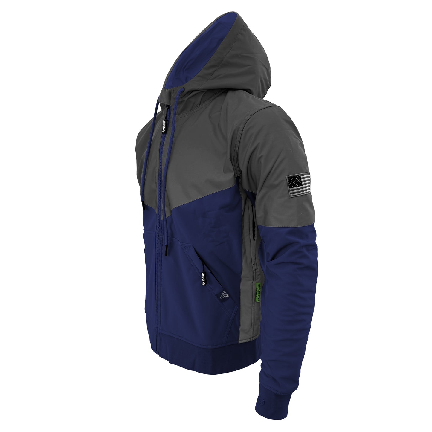 SoftShell Reflective Navy Blue Nebula Hoodie - with Pads