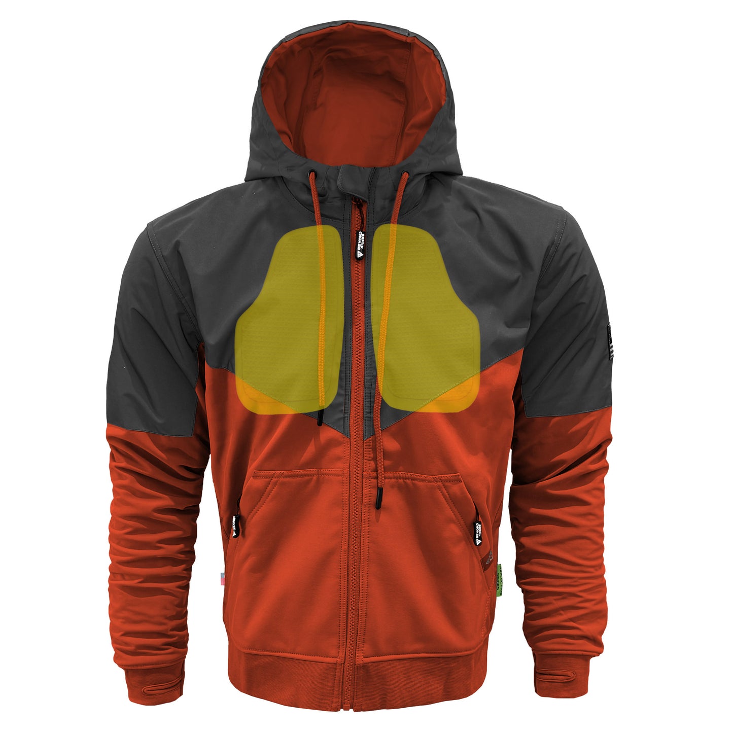 SALE SoftShell Reflective Orange Nebula Hoodie - with Pads