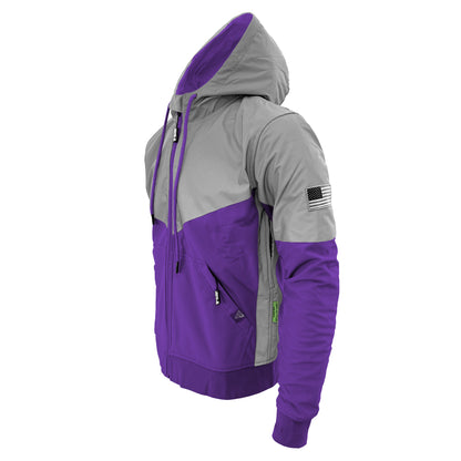 SoftShell Reflective Purple Eclipse Hoodie - with Pads
