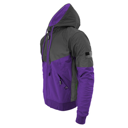 SoftShell Reflective Purple Nebula Hoodie - with Pads