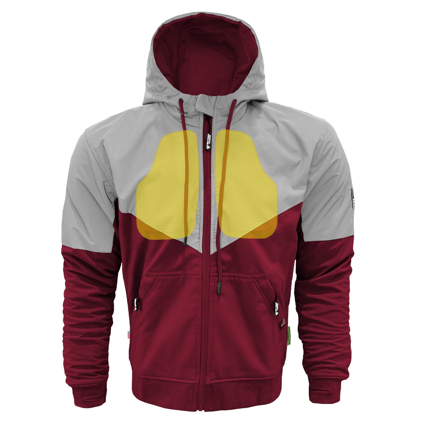 SoftShell Reflective Red Maroon Eclipse Hoodie - with Pads