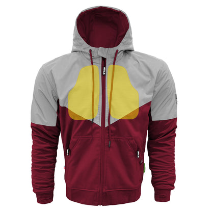 SoftShell Reflective Red Maroon Eclipse Hoodie - with Pads