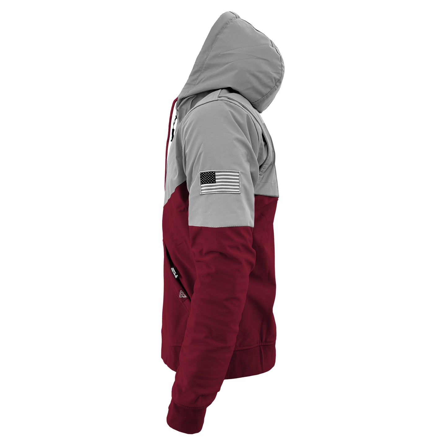 SoftShell Reflective Red Maroon Eclipse Hoodie - with Pads