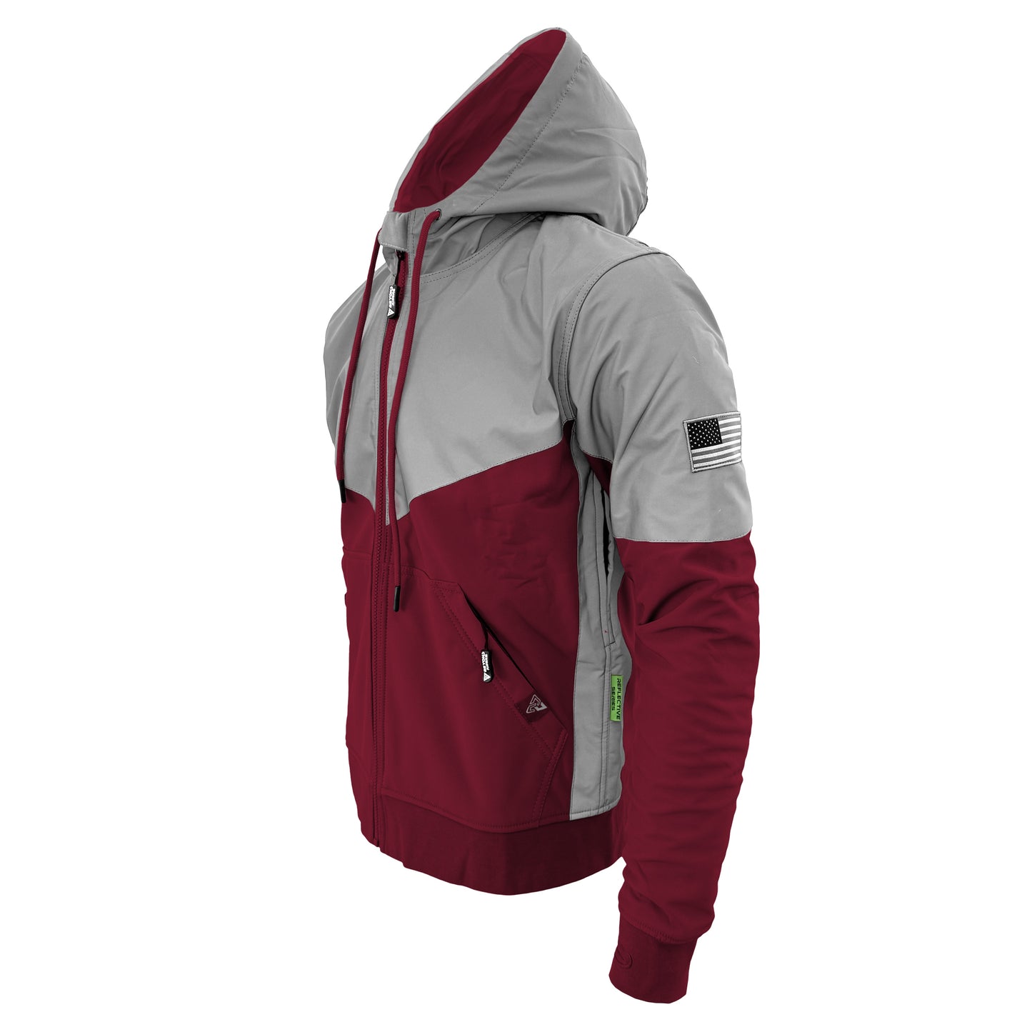 SoftShell Reflective Red Maroon Eclipse Hoodie - with Pads