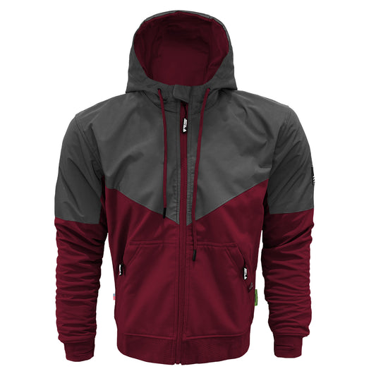 SoftShell Reflective Red Maroon Nebula Hoodie - with Pads