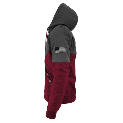 SoftShell Reflective Red Maroon Nebula Hoodie - with Pads