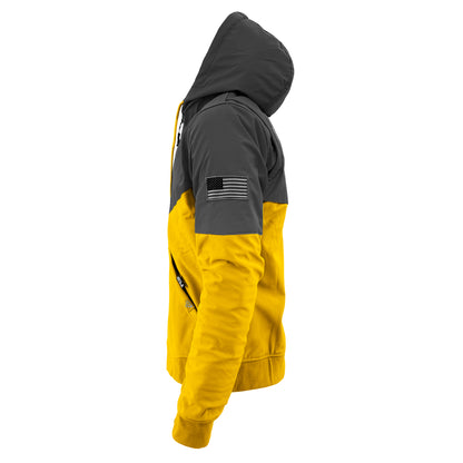 SoftShell Reflective Yellow Nebula Hoodie - with Pads