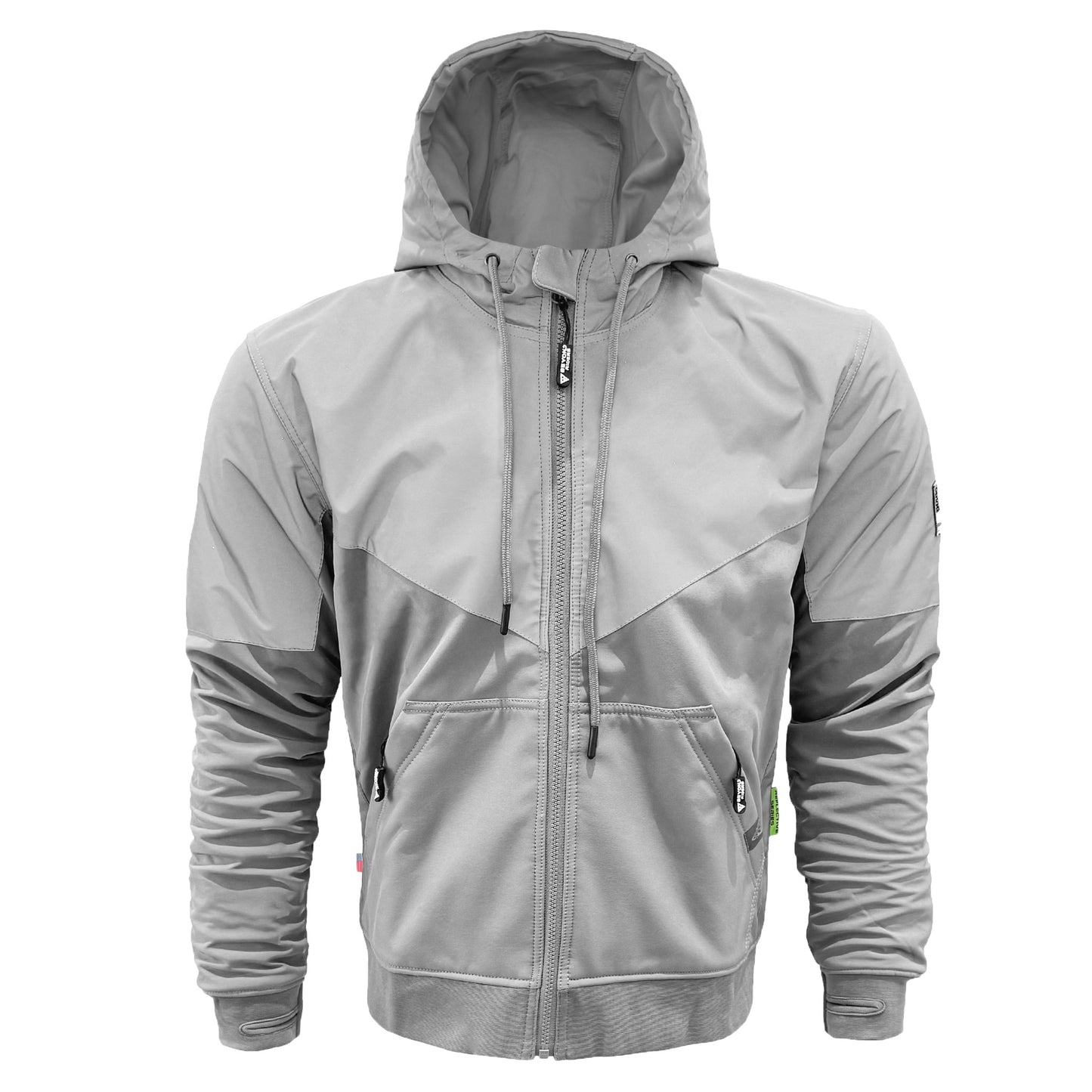 SoftShell Reflective "Twilight Titanium" Hoodie - Light Grey with Pads