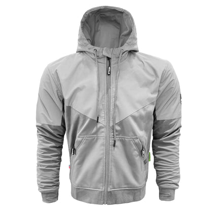 SoftShell Reflective "Twilight Titanium" Hoodie - Light Grey with Pads