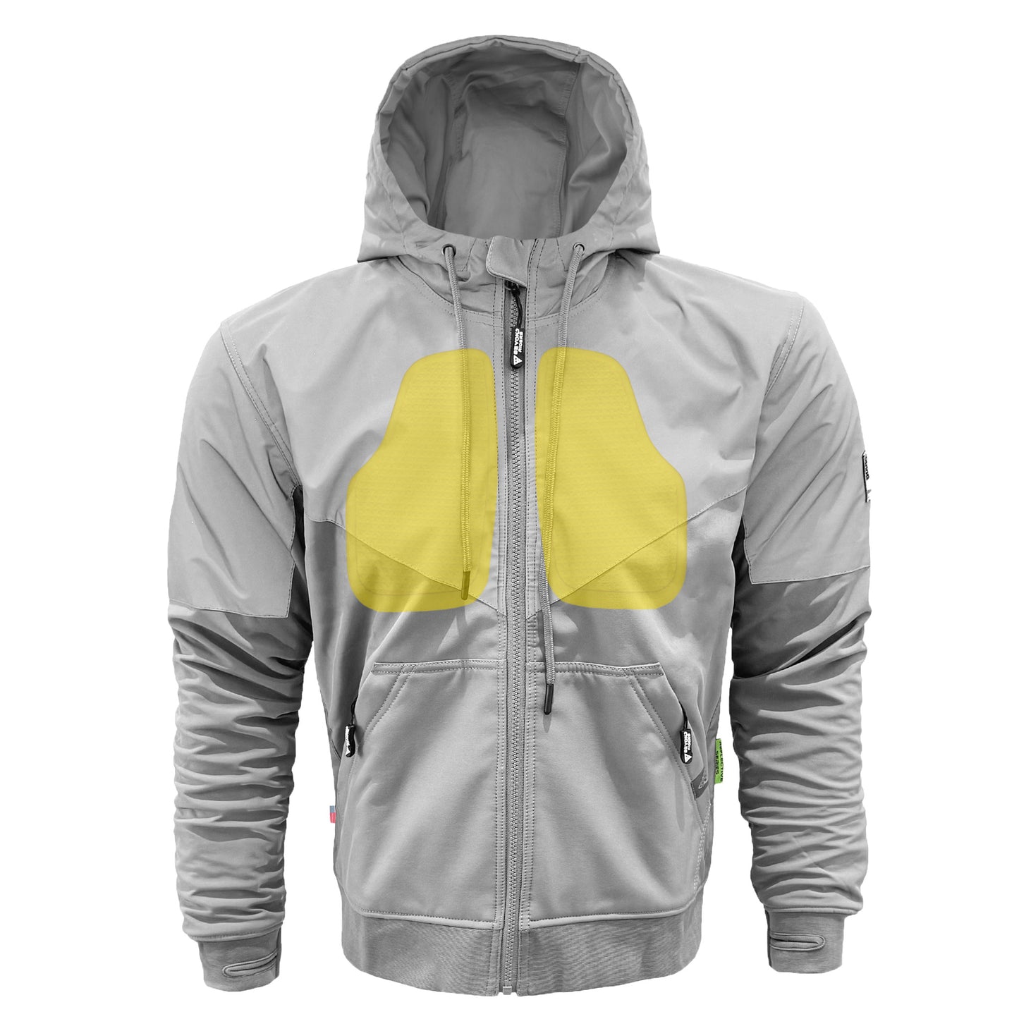 SoftShell Reflective "Twilight Titanium" Hoodie - Light Grey with Pads
