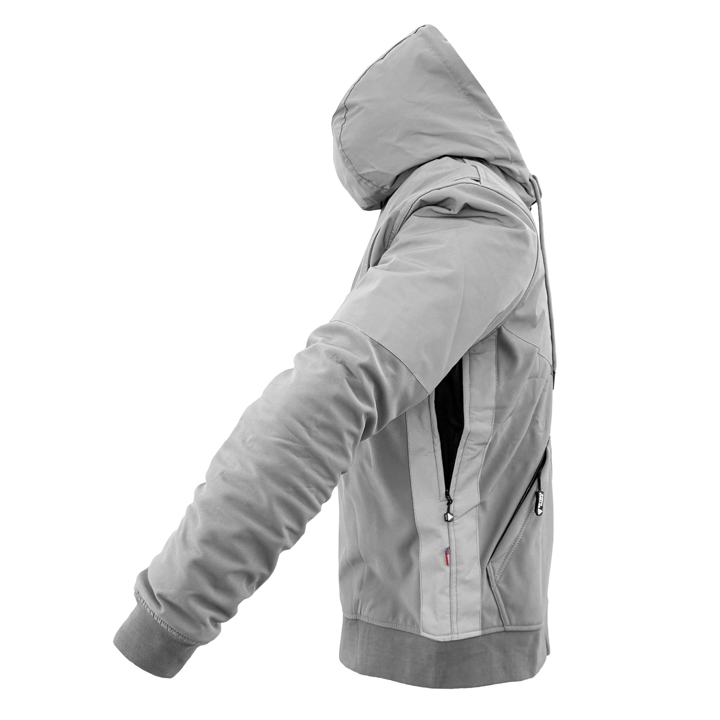 SoftShell Reflective "Twilight Titanium" Hoodie - Light Grey with Pads
