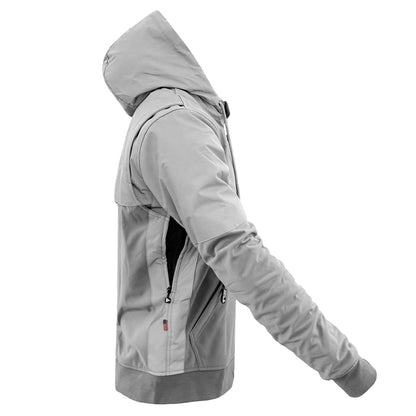 SoftShell Reflective "Twilight Titanium" Hoodie - Light Grey with Pads