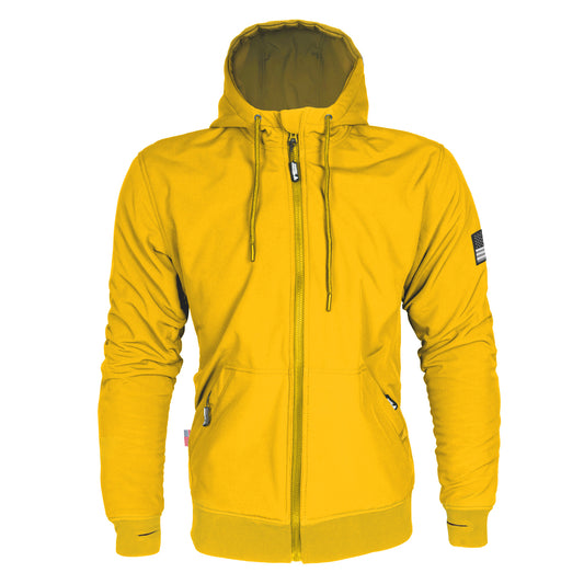 Protective SoftShell Unisex Hoodie - Yellow Matte with Pads