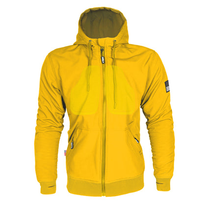 Protective SoftShell Unisex Hoodie - Yellow Matte with Pads