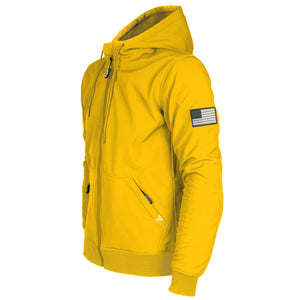 Protective SoftShell Unisex Hoodie - Yellow Matte with Pads