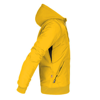 Protective SoftShell Unisex Hoodie - Yellow Matte with Pads