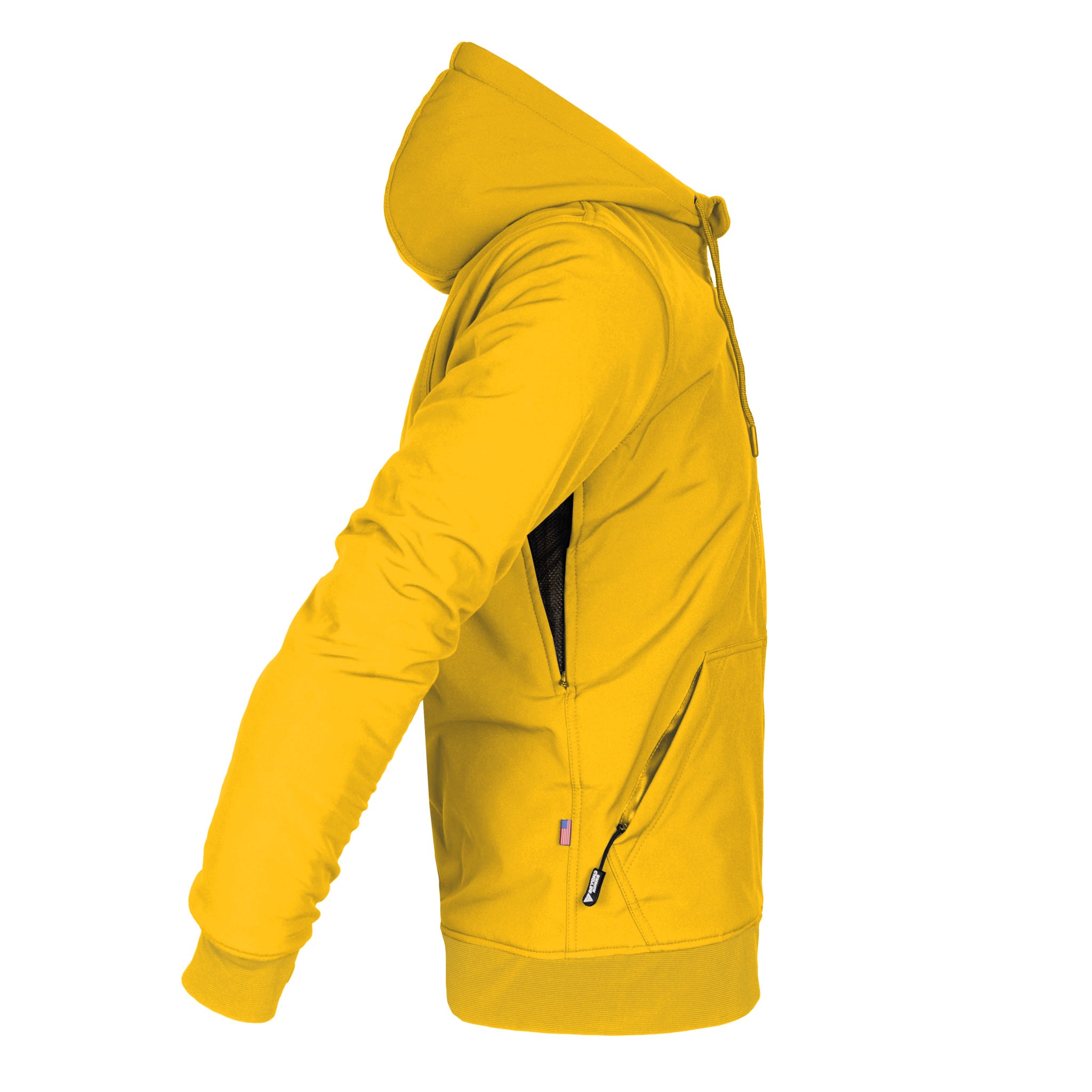 Protective SoftShell Unisex Hoodie - Yellow Matte with Pads