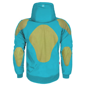 Protective SoftShell Unisex Hoodie - Arctic Blue Matte with Pads