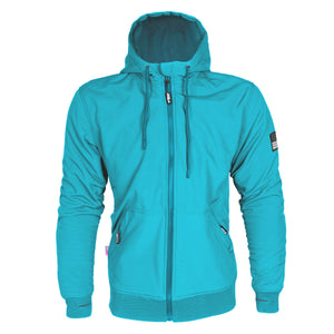 Protective SoftShell Unisex Hoodie - Arctic Blue Matte with Pads