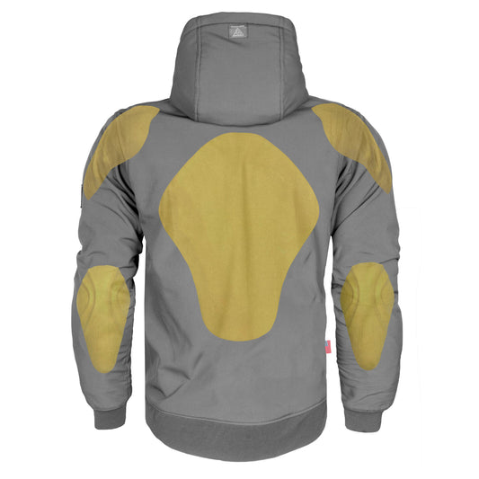 Unisex-Softshell-Hoodie-Gray-Matte-Color-Back-with-Pads