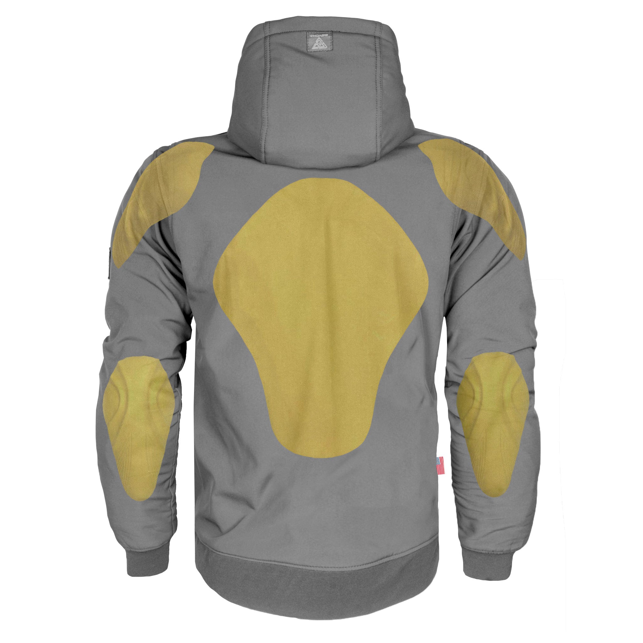 Unisex-Softshell-Hoodie-Gray-Matte-Color-Back-with-Pads