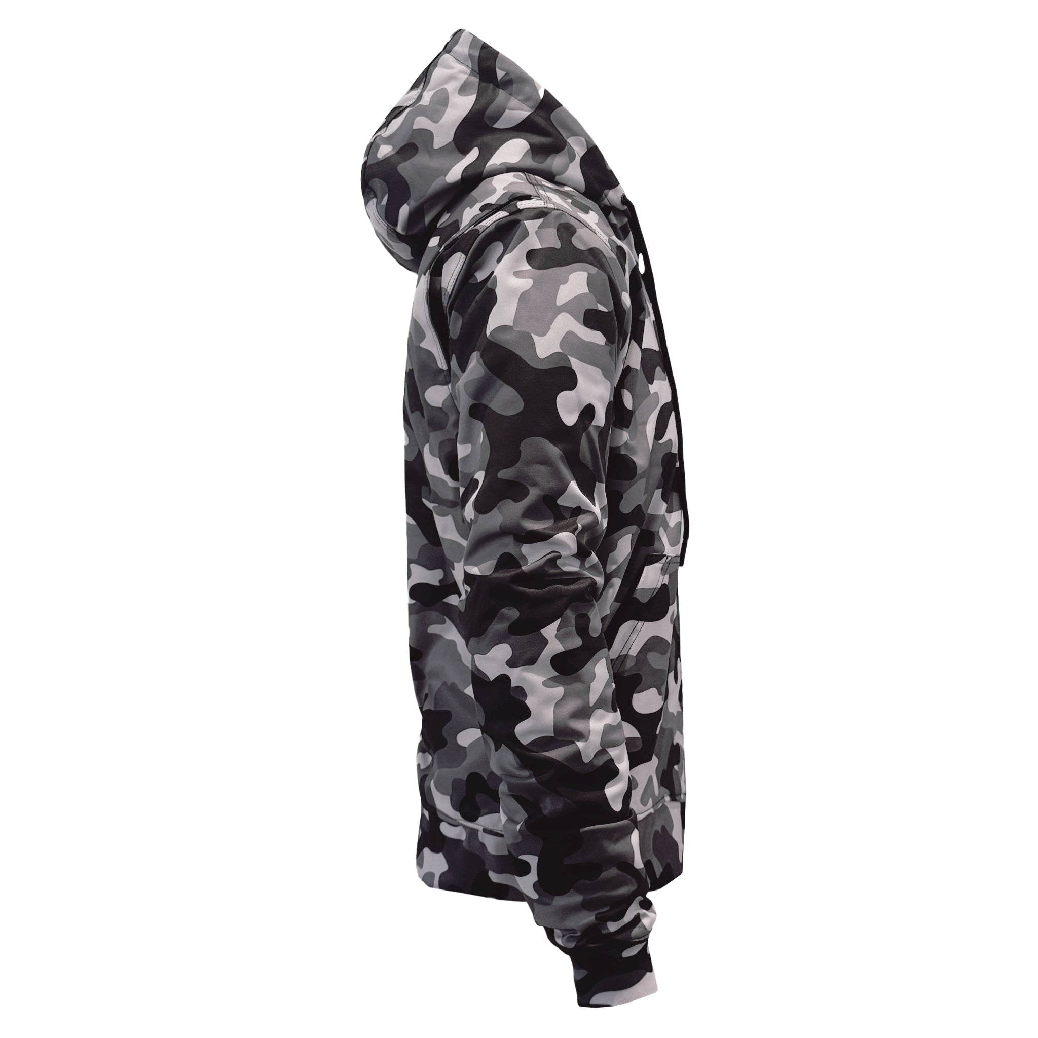 Protective SoftShell Unisex Camouflage Hoodie - "Grey Boomer" with Pads